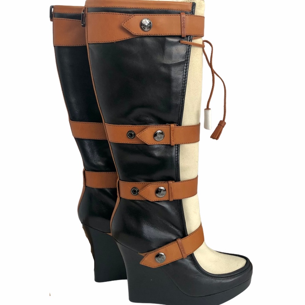 L.A.M.B. Chartress Platform Knee High Boots